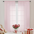 OWEINE Sheer Curtains 84 Inches Long 2 Panels Set, Rod Pocket Fimly Voile Solid by OWENIE