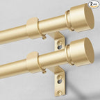 Modern Gold Curtain Rods 2 Pack by OLV