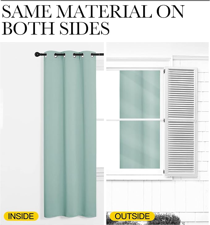 NICETOWN Modern Blackout Curtains Noise Reducing, Aqua Blue, 2 Panels, W42 x L54 - Image 5