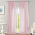 OWENIE Sheer Blush Curtains 108 Inches Long by OWENIE