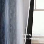 Estelar Textiler Grayish White and Navy Blue Blackout Curtains - Image 5