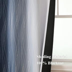 Estelar Textiler Navy Blue and Greyish White Blackout Curtains 54 Inch Length - Image 5