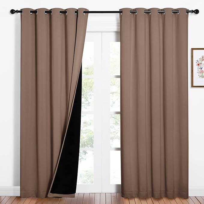 NICETOWN Warm Curtains for Winter, 100% Blackout Curtains Thermal, Noise by NICETOWN