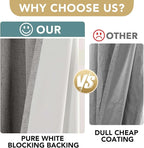 H.VERSAILTEX Linen Blackout Curtains 54 Inches Long 100% Blackout Thermal - Image 3