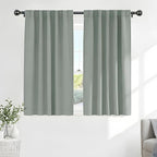 PONY DANCE Sage Green Blackout Curtains, Solid Back Tab Thermal Insulated Light by PONYDANCE
