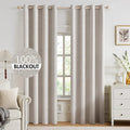 MIULEE 100% Blackout Linen Textured Curtains by MIULEE