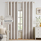 MIULEE 100% Blackout Linen Textured Curtains by MIULEE