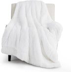 Bedsure GentleSoft Fuzzy Sherpa Faux Fur Twin Blanket White Cozy Gifts by BEDSURE