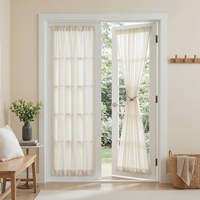 MYSKY HOME Linen French Door Curtains by MYSKYHOME