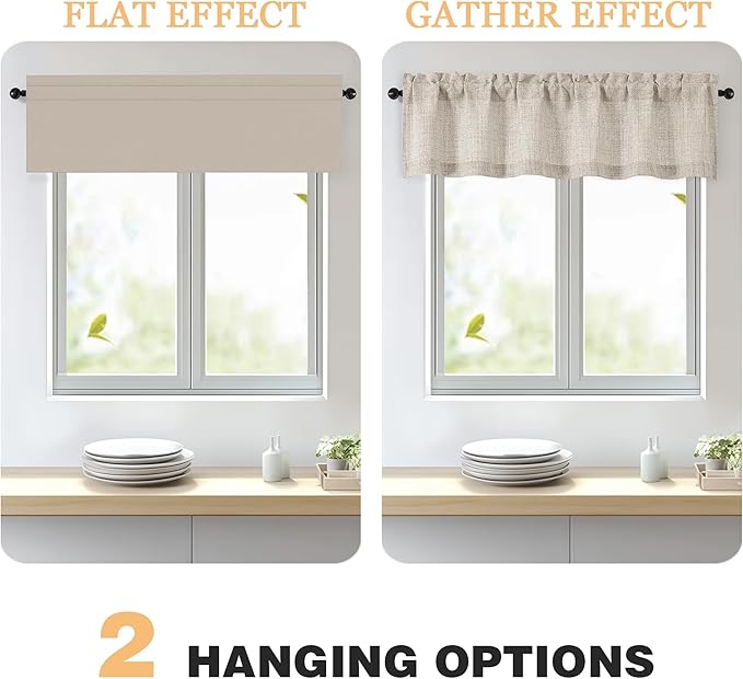 OWENIE Linen Valances for Windows 1 Pcs 20 Inch Length, Light Filtering - Image 5