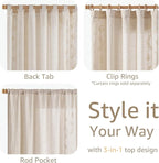 jinchan Belrose 4 Panel Curtains Set 90 Inch Length Floral Curtains Linen Blend - Image 5