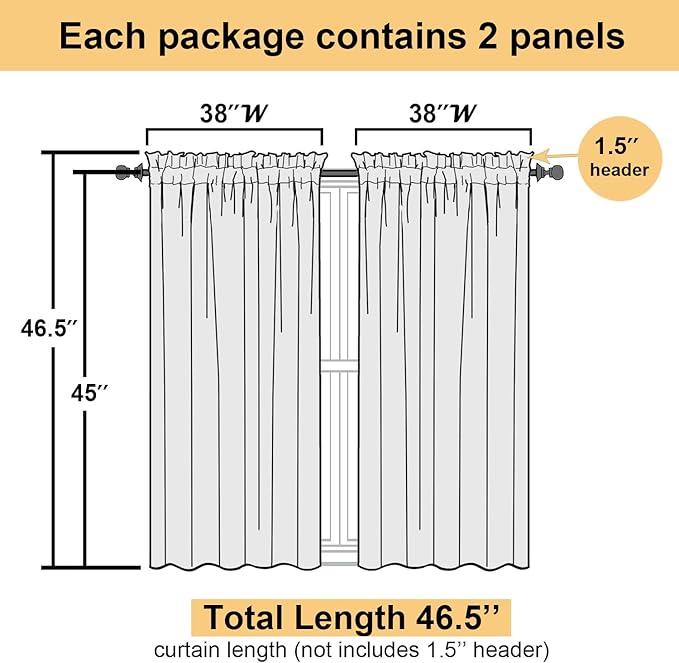 Lecloud Leia Jacquard Textured Chocolate Brown Semi Sheer Curtain 45 Inch Length - Image 3