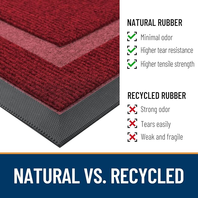 OLANLY Half Circle Door Mat Indoor Outdoor Entrance Welcome, Waterproof - Image 4