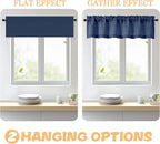 OWENIE Navy Blue Valances for Windows 1 Pcs, Light Filtering Textured Farmhouse - Image 5