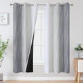 Estelar Textiler Full Room Darkening Greyish White and Grey Blackout Curtains by ESTELARTEXTILER