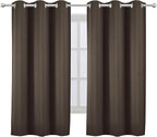 LEMOMO Chocolate Brown Blackout Curtains 40 x 63 Inch Length/Set of 2 Curtain - Image 2