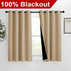 NICETOWN Bedroom Full Blackout Curtain Panels, Super Thick Insulated Grommet - Image 2