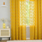 YJ YANJUN Vintage Lace Curtains 84 Inches Long-Victorian Floral Pattern Boho - Image 5