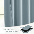 MIULEE Slate Blue Back Tab Blackout Curtains 63 Inch Length 2 Panels Set - Image 7