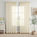 MIULEE Light Cream Sheer Curtains 90 inches Long Window Curtains 2 Panels Solid by MIULEE