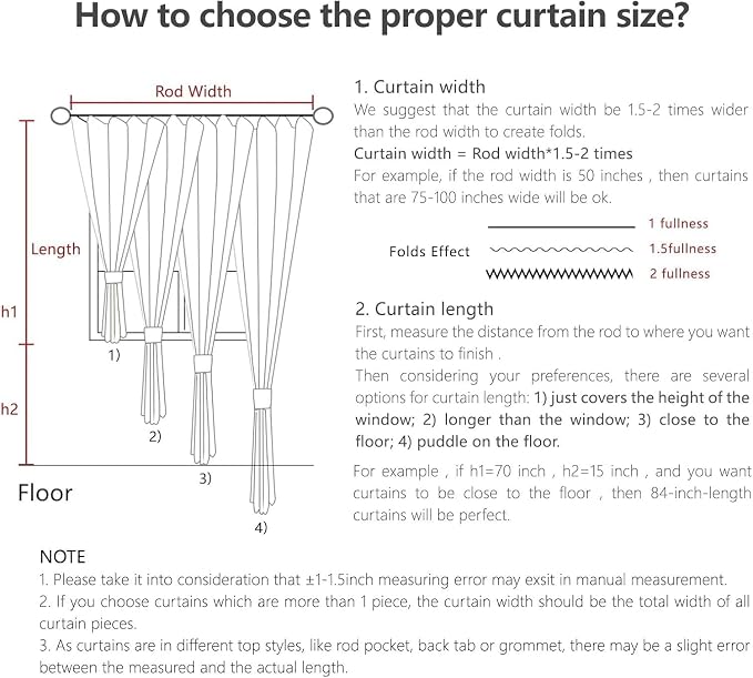 Joydeco Linen Curtains 72 Inch Length 2 Panel Sets, Light Filtering Curtains - Image 5