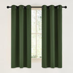 NICETOWN Dark Green Blackout Cafe Satin Curtains by NICETOWN