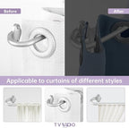 TVWOO Silver Wrap Around Curtain Rods:5/8 In Blackout Adjustable Window Curtain - Image 3