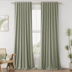 Guken Sage Green 100% Blackout Curtains 105 Inch Length 2 Panels Set by Guken