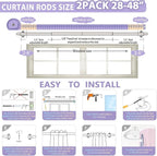 TVWOO 2 Pack Wrap Around Curtain Rods, 5/8 Inch Adjustable Blackout Curtain Rod - Image 3