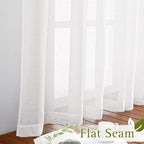 NICETOWN White Linen Sheer 90 inch Curtains, Privacy Chic Linen Blend Window - Image 6