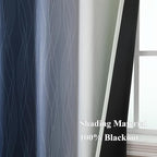 Estelar Textiler Navy Blue and Sage Green Ombre Blackout Curtains 84 Inch - Image 5