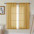 Gwine Gold Sheer Curtains 63 Inch Length by Gwine