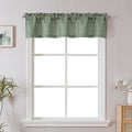 Chyhomenyc Sage Green Valance for Windows, Light Filtering Faux Linen Solid by Chyhomenyc