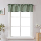 Chyhomenyc Sage Green Valance for Windows, Light Filtering Faux Linen Solid by Chyhomenyc