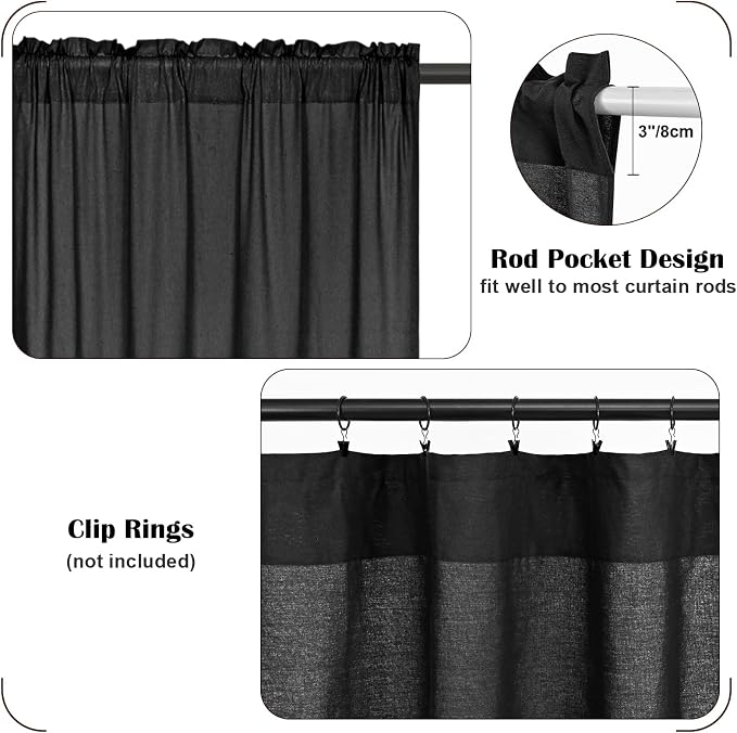 FRAMICS Farmhouse Cotton Linen Curtains - Image 6