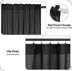 Boho Kitchen Curtains 24 Inch Length, Farmhouse Cotton Linen Tier Curtains - Image 6