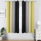 Estelar Textiler Yellow and Black Ombre Blackout Curtains - Image 2