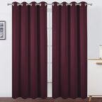 LEMOMO Burgundy Red Thermal Blackout Curtains/52 x 95 Inch/Set of 2 Panels Room by Lemomo