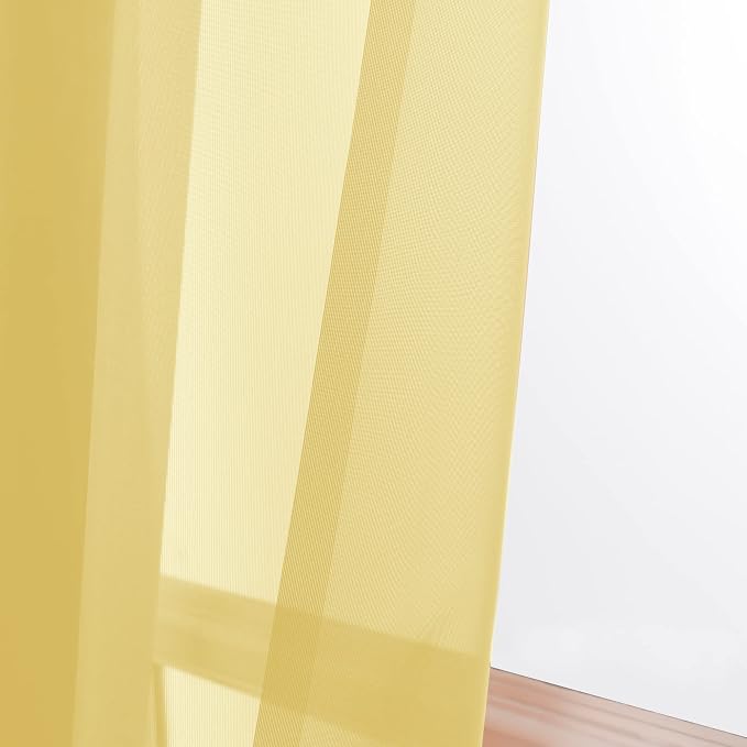 OWENIE Sheer Curtains 84 Inches Long 2 Panels Set, Rod Pocket Voile Fimly Sheer - Image 7