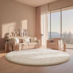 Ophanie Round Rugs 6Ft Ivory Circle Area Rug, Aesthetic Room Decor, Fluffy - Image 5
