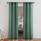 NICETOWN Olive Green Linen Doorway Curtains 80 inches Long, Grommet Thick Linen by NICETOWN