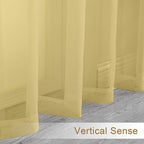 Chyhomenyc Mustard Yellow Sheer Valances - Image 7