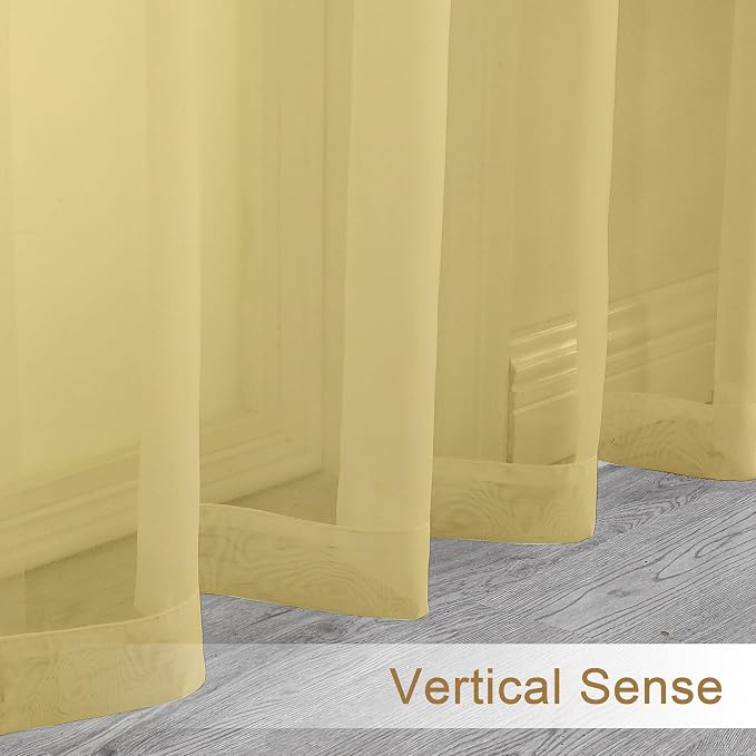 Chyhomenyc Mustard Yellow Sheer Valances - Image 7
