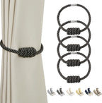 BEL AVENIR Magnetic Curtain Tiebacks, Decorative Drapery Holdbacks Modern Woven by BELAVENIR