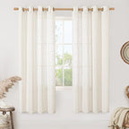 LAMIT Cream Linen Sheer Curtains 78 inch Length by LAMIT