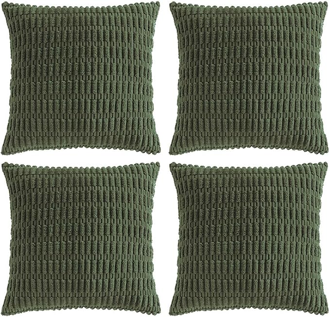 Fancy Homi 4 Packs Boho Olive Green Decorative Throw Pillow Covers 26x26 Inch by Fancy+Homi