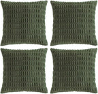 Fancy Homi 4 Packs Boho Olive Green Decorative Throw Pillow Covers 26x26 Inch by Fancy+Homi