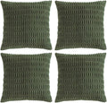 Fancy Homi 4 Packs Boho Olive Green Decorative Throw Pillow Covers 16x16 Inch by Fancy+Homi