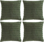 Fancy Homi 4 Packs Boho Olive Green Decorative Throw Pillow Covers 16x16 Inch by Fancy+Homi