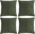 Fancy Homi 4 Packs Boho Olive Green Decorative Throw Pillow Covers 18x18 Inch by Fancy+Homi